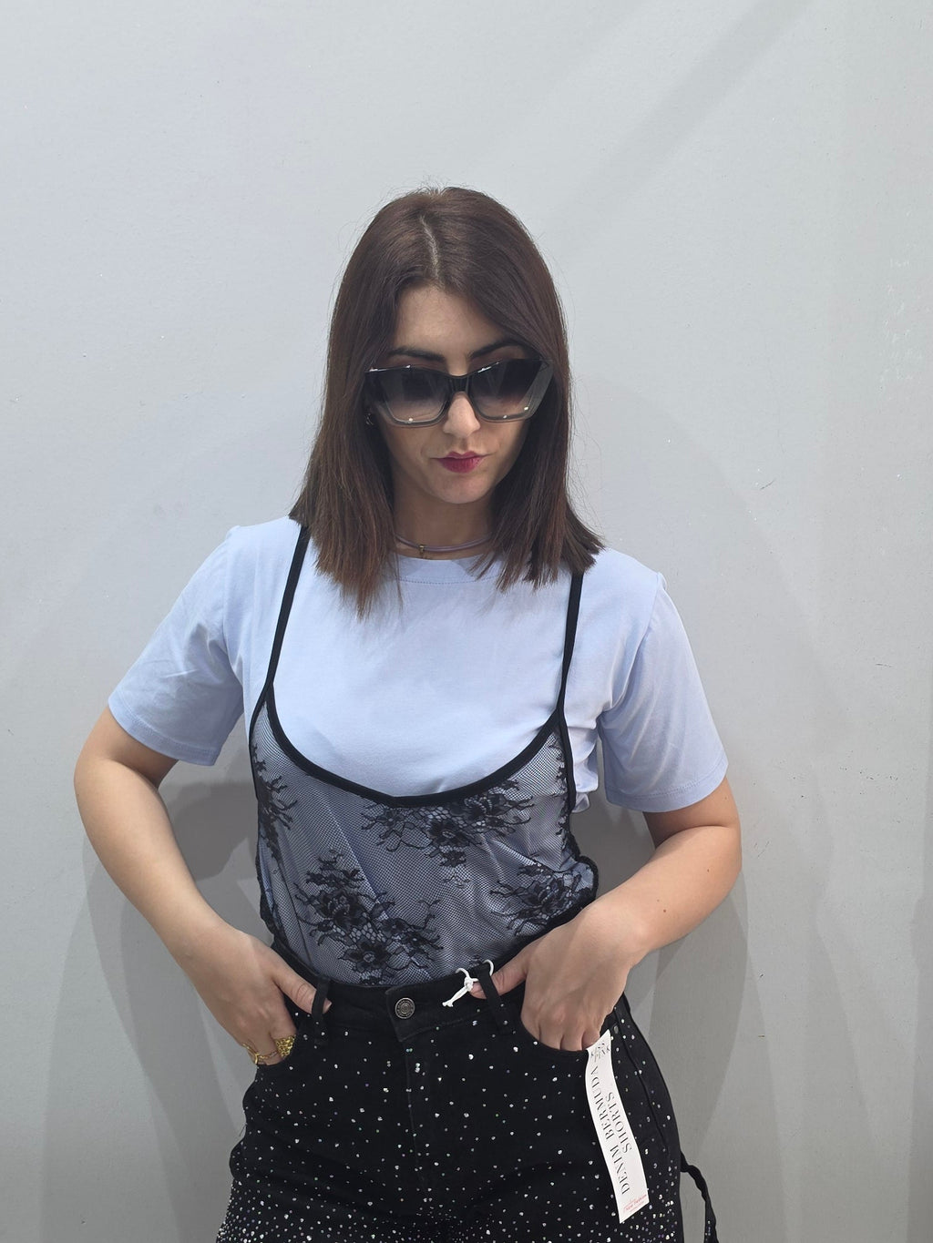 T shirt  merletto