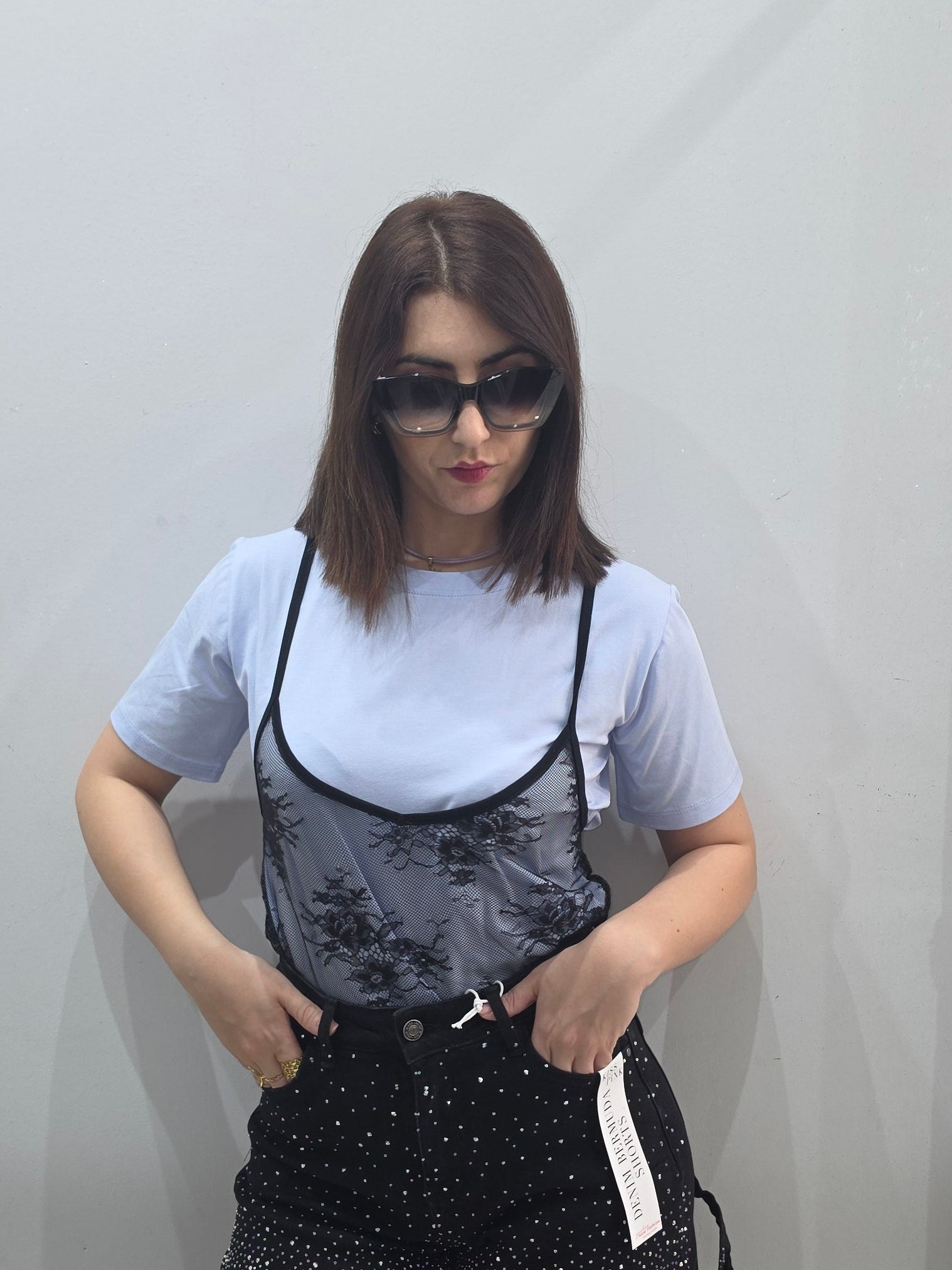 T shirt  merletto