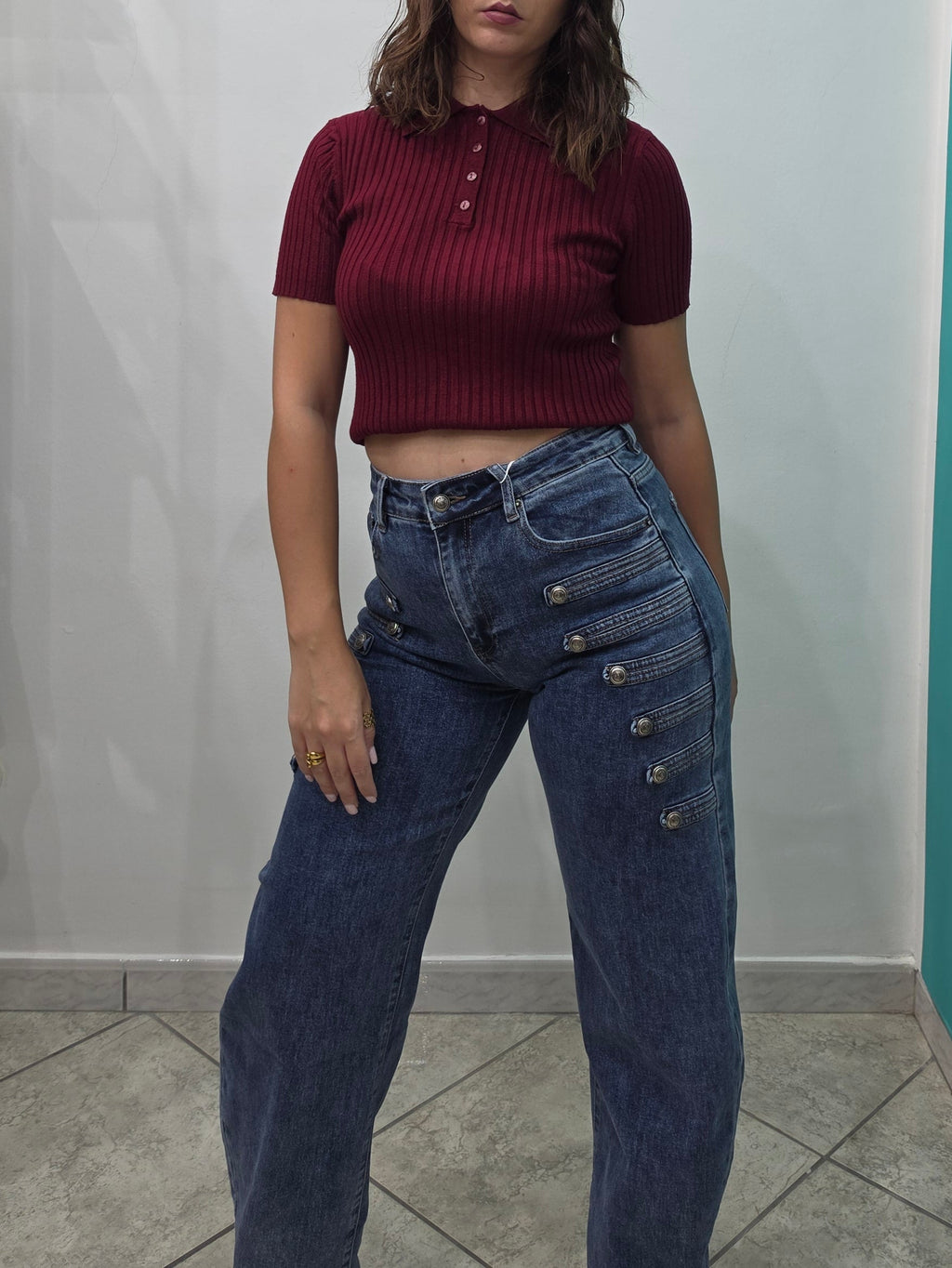 Jeans con Bottoni
