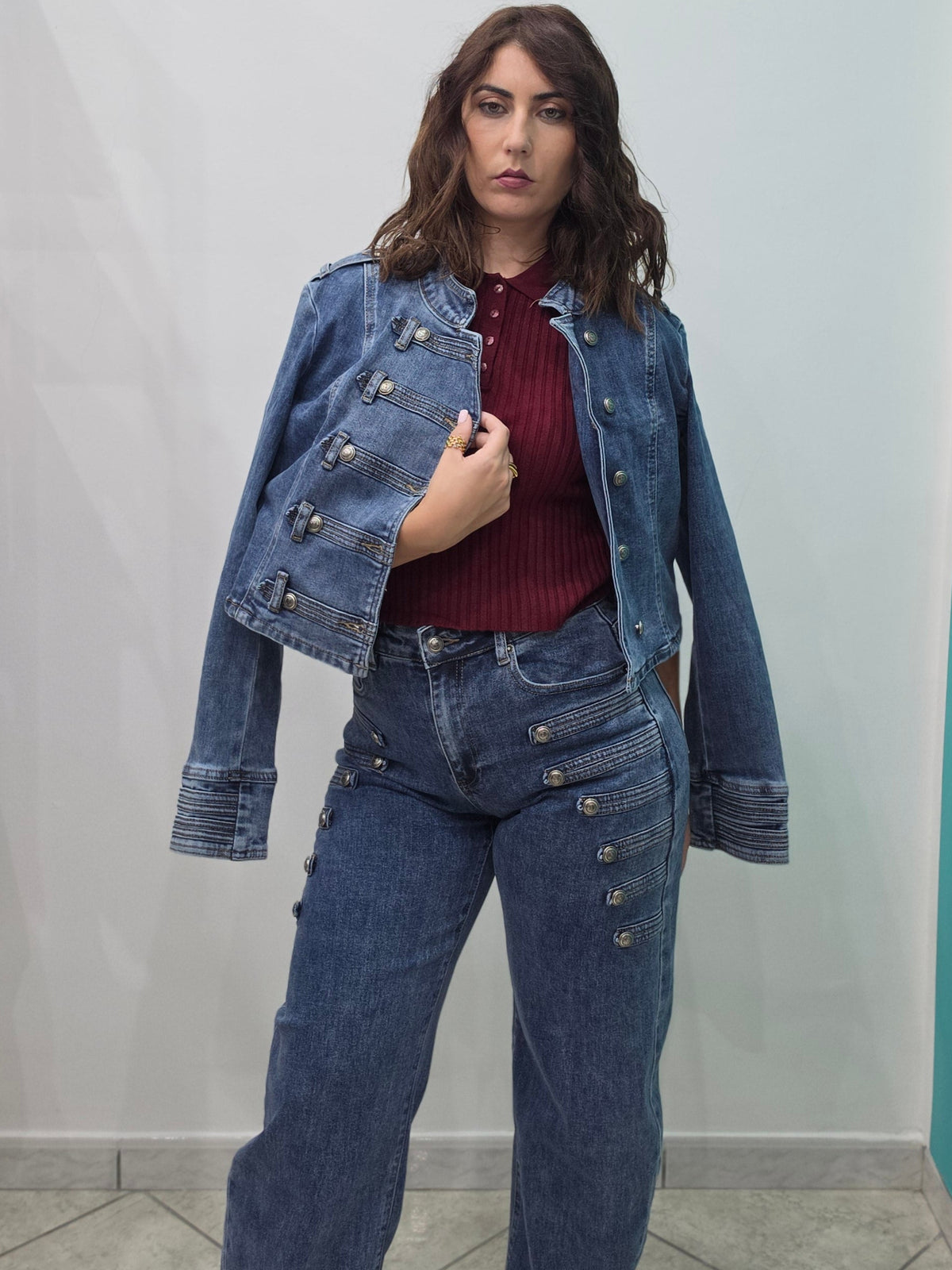 Jeans con Bottoni