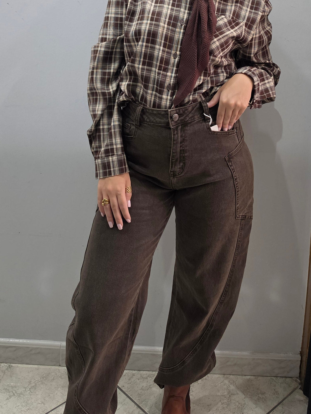 Jeans Marrone Balloon