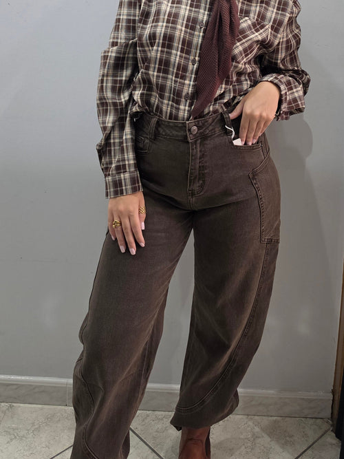 Jeans Marrone Balloon